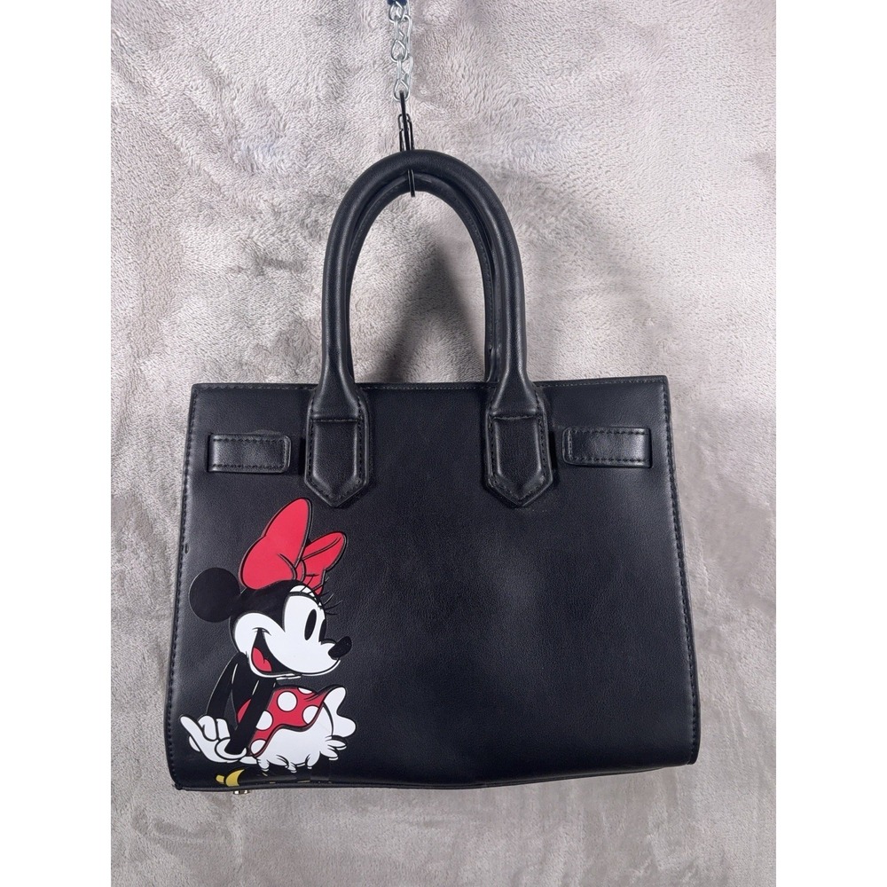 Aldo Disney Minnie Mouse Karnival Tote Handbag Purse Black Top Handle Bow